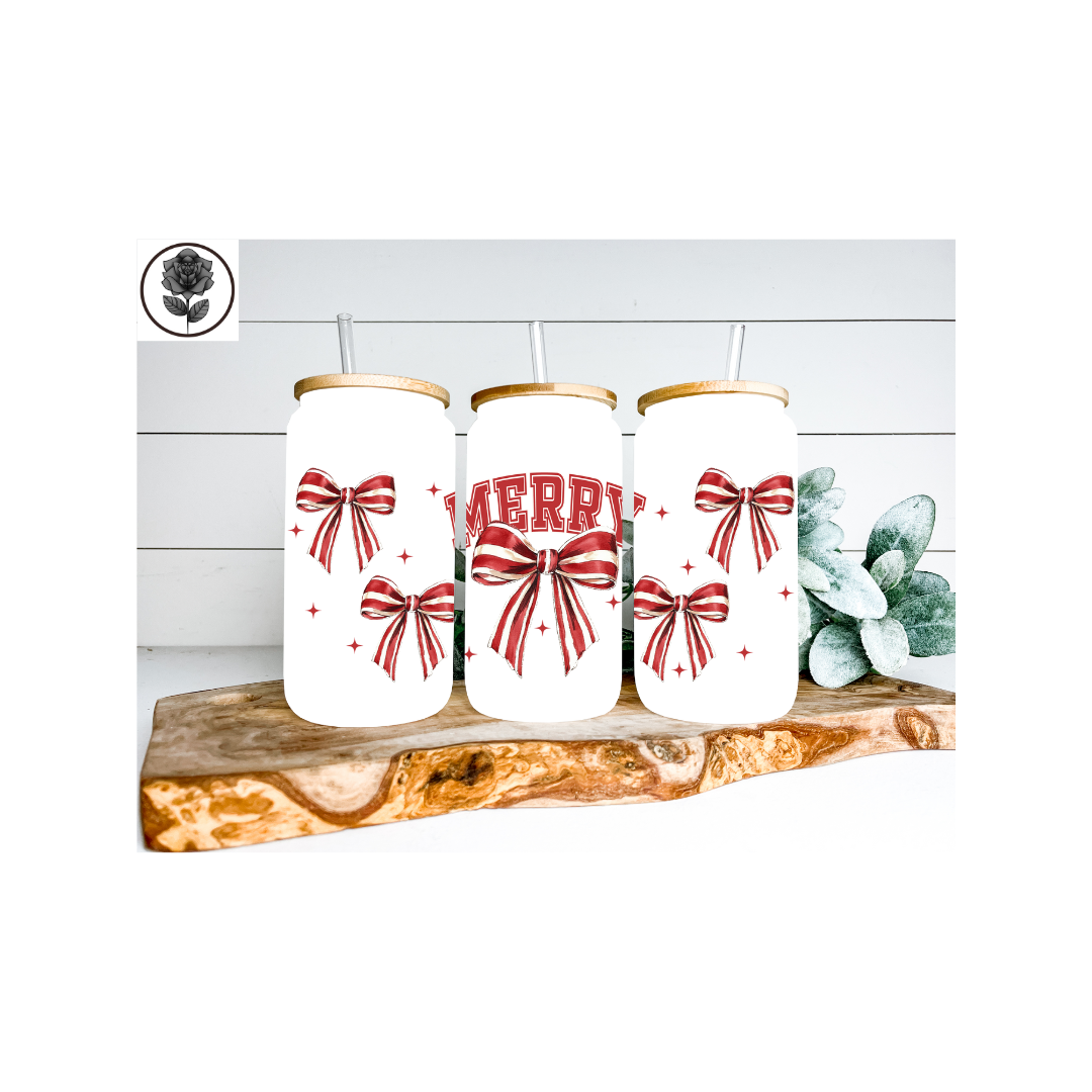 Christmas Red Glass Cup Several Design Options
