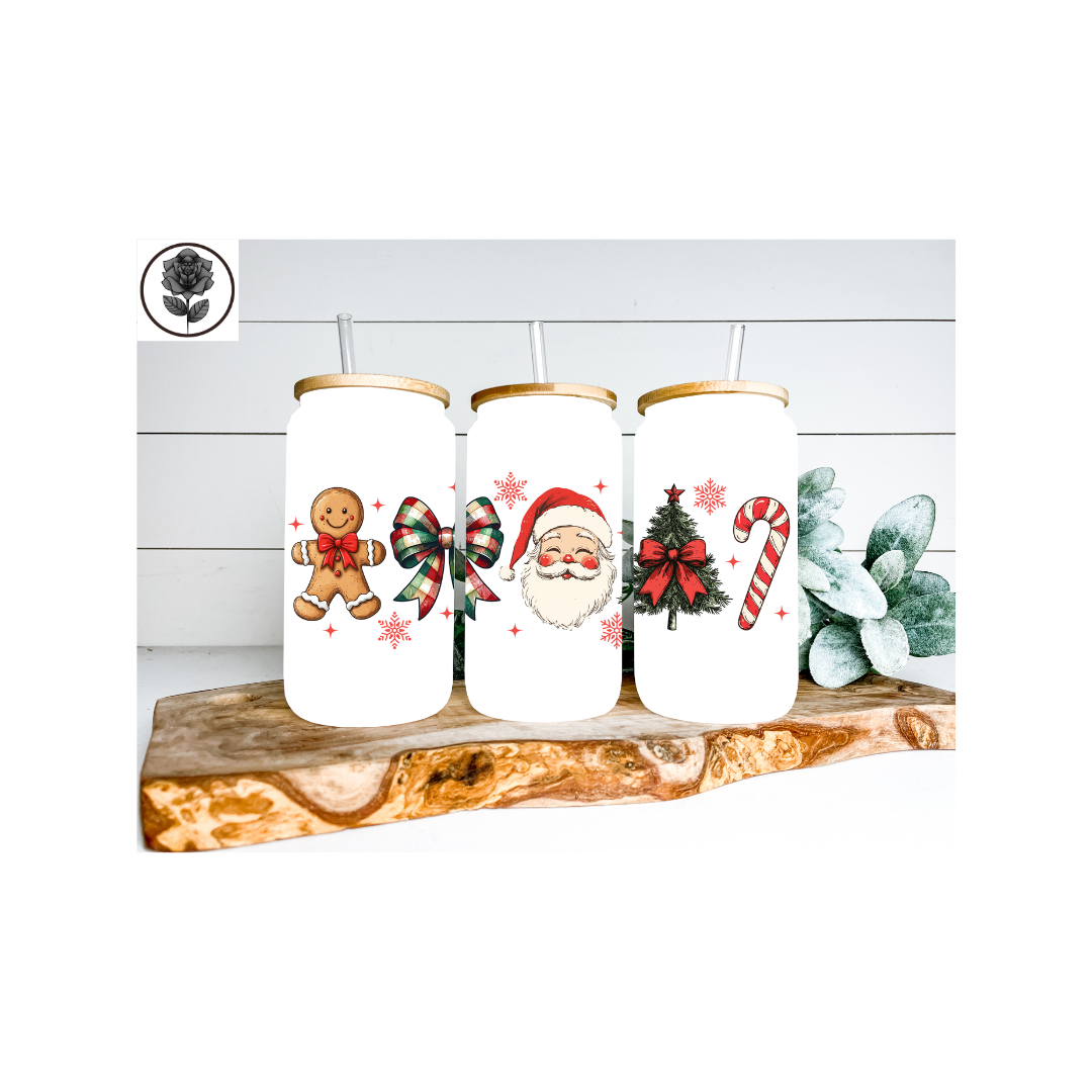 Christmas Red Glass Cup Several Design Options