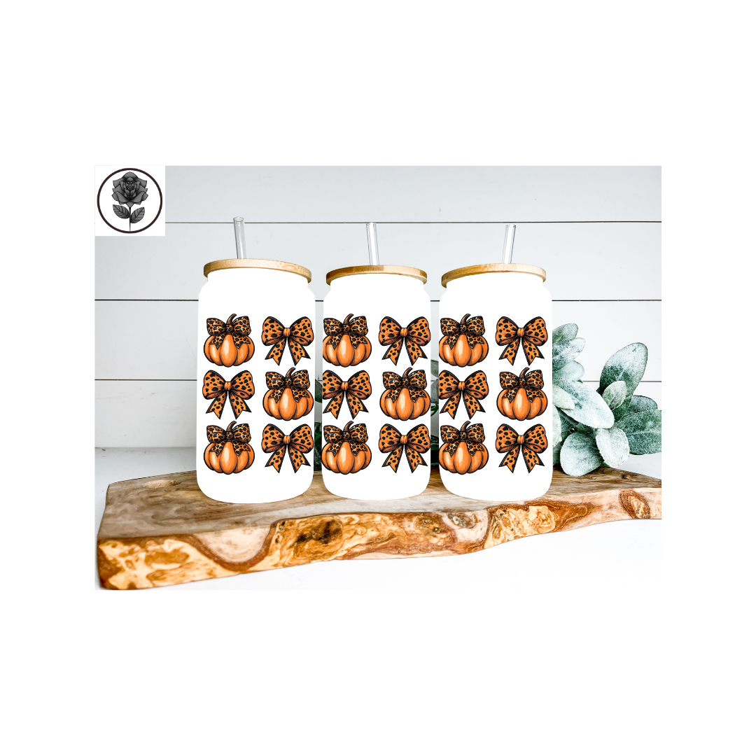 Fall Halloween Glass Cup Several Design Options