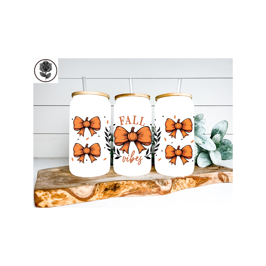 Fall Halloween Glass Cup Several Design Options