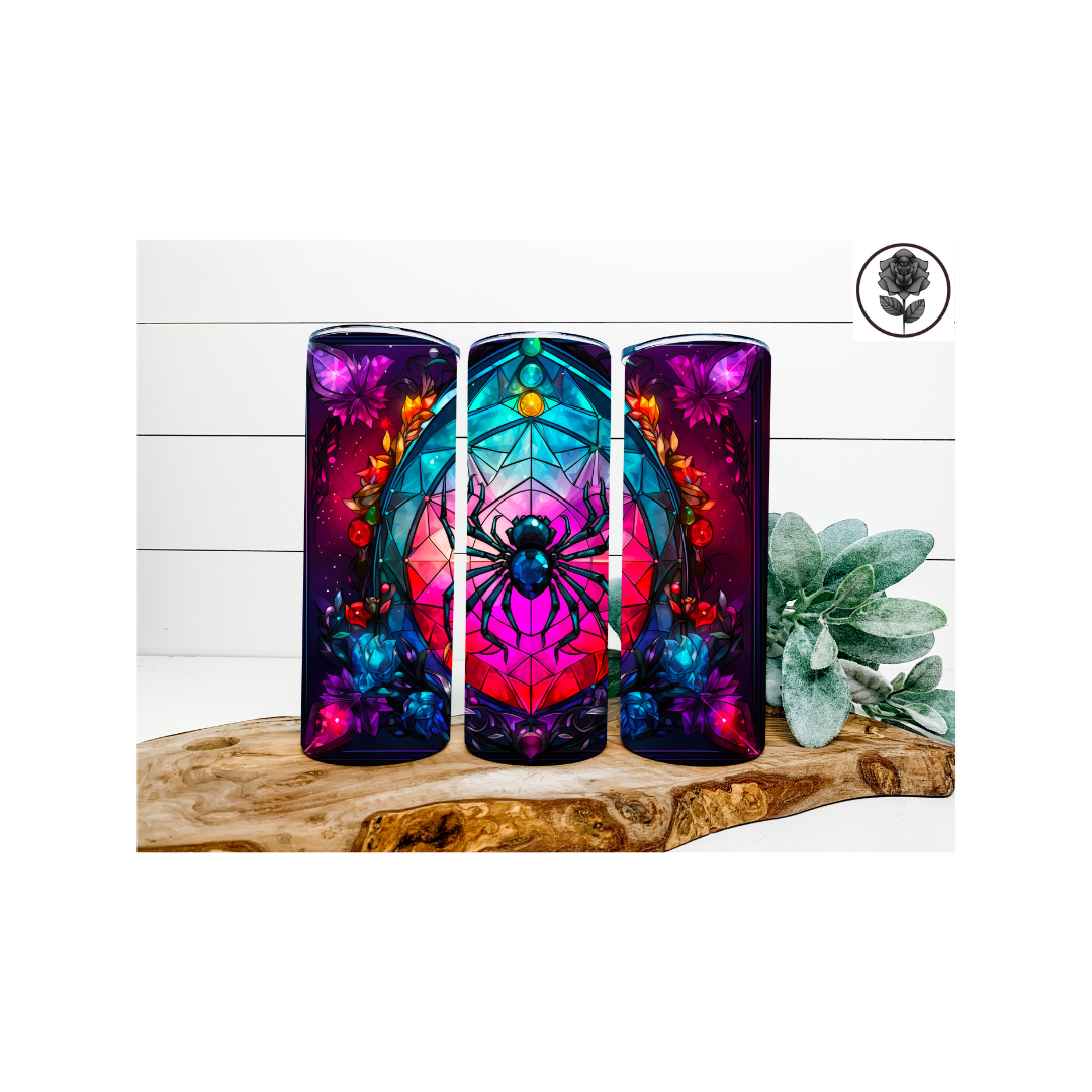 Stained Glass Spider Tumbler