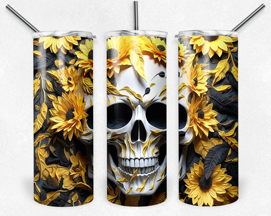 Skull Flowers Tumbler