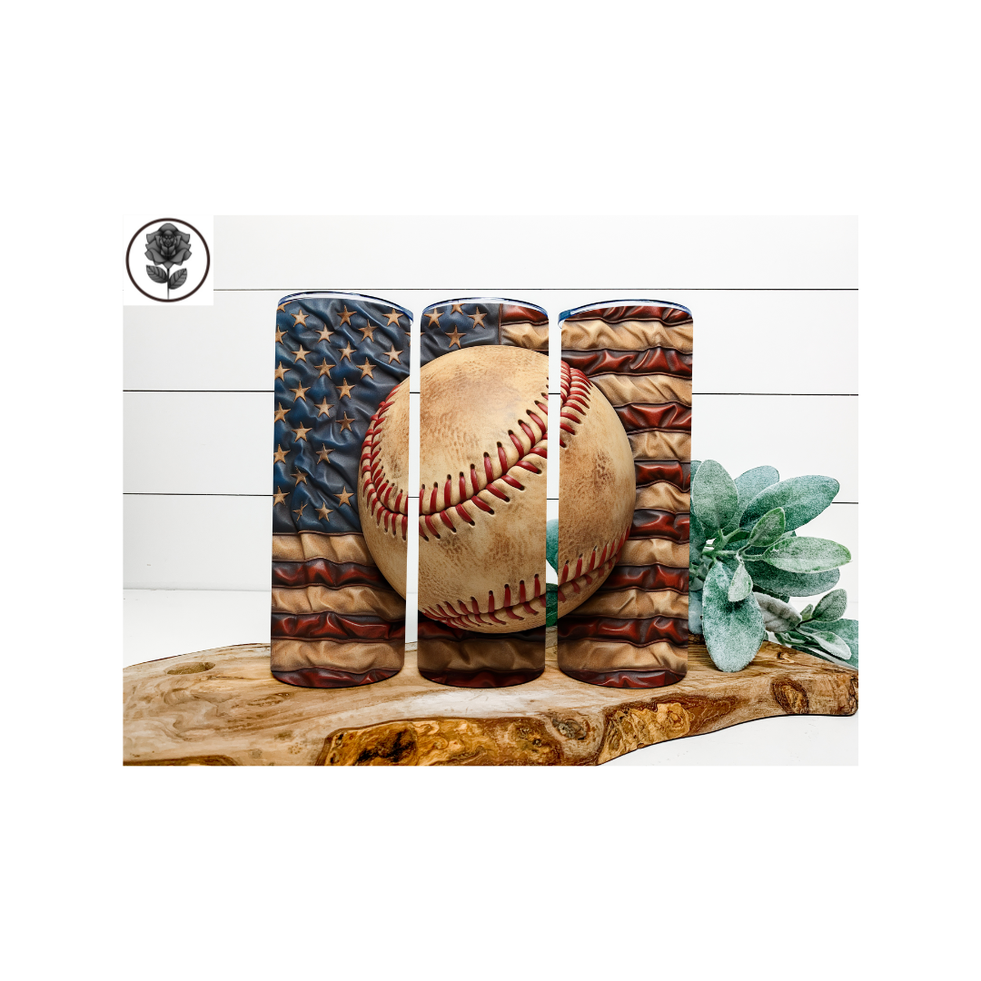 Baseball America Flag Tumbler