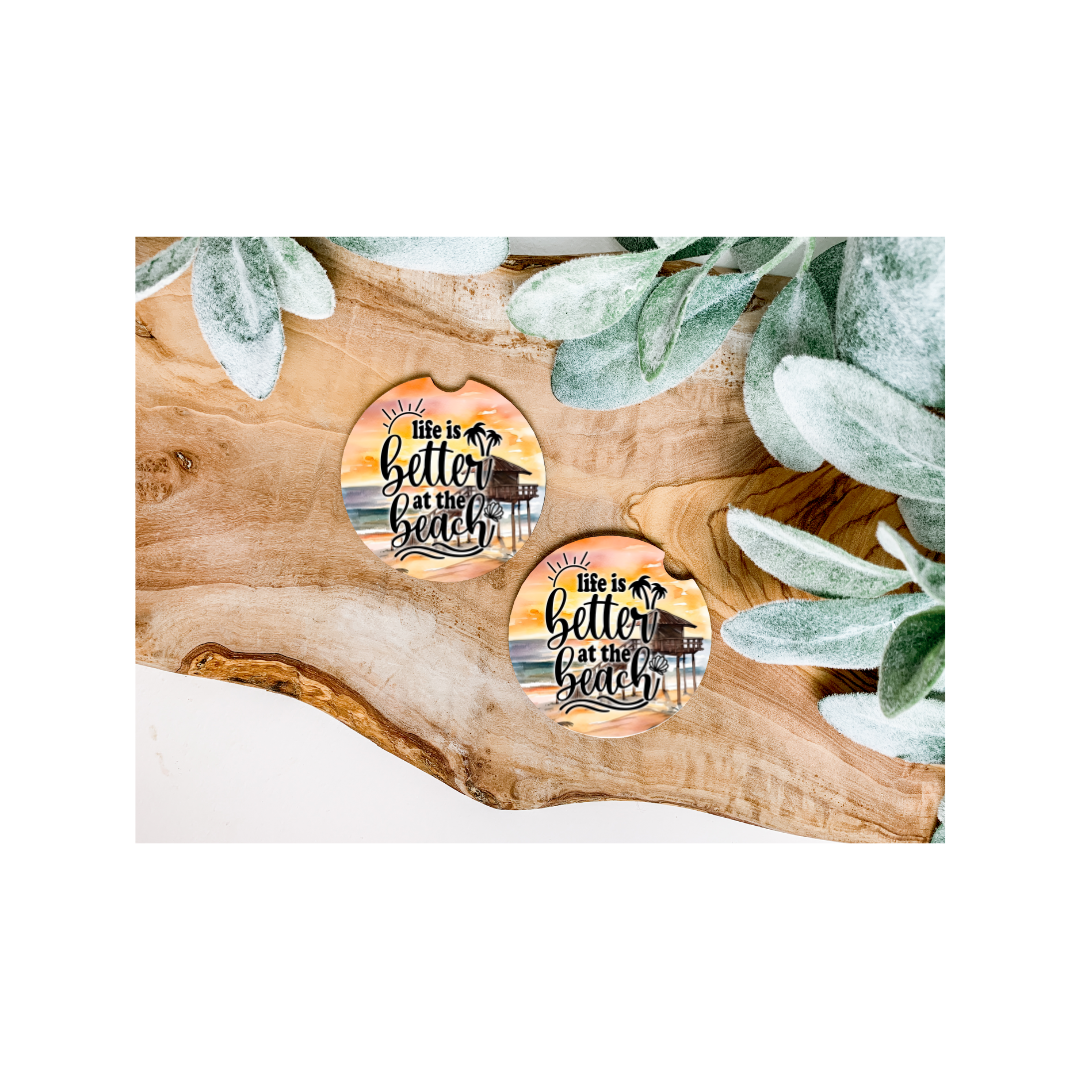 Beach Car Coasters - Several Style Options