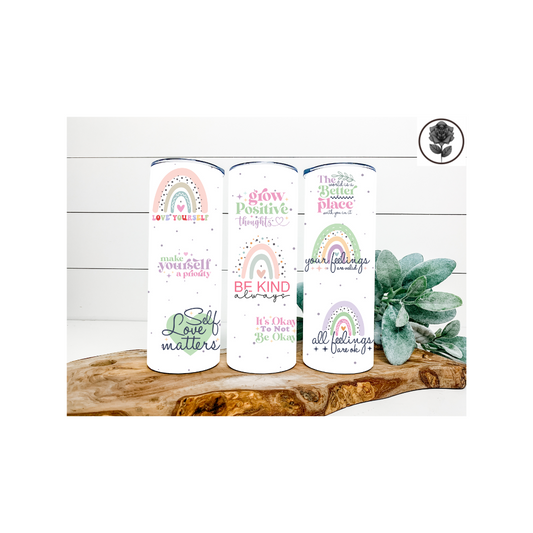 Boho Rainbows Positive Tumbler