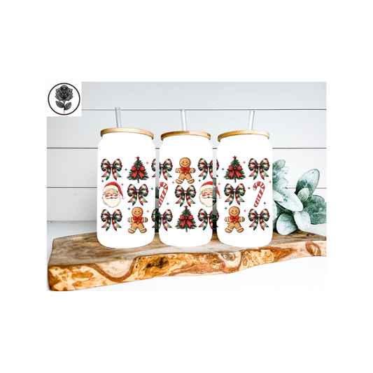 Christmas Red Glass Cup Several Design Options