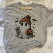 Halloween Cute Ghost Solid T-Shirt