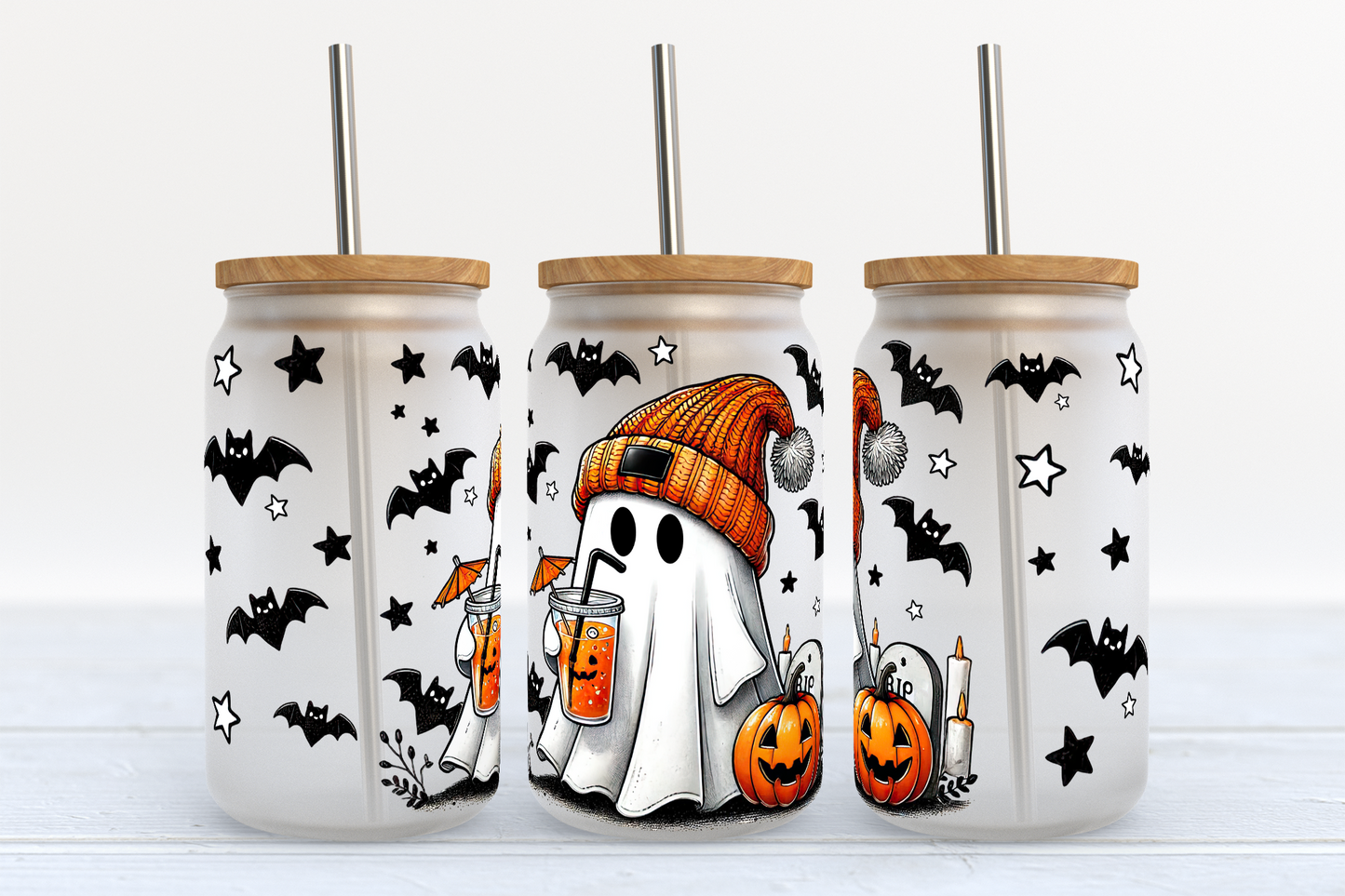 Halloween Cute Ghost Glass Cup