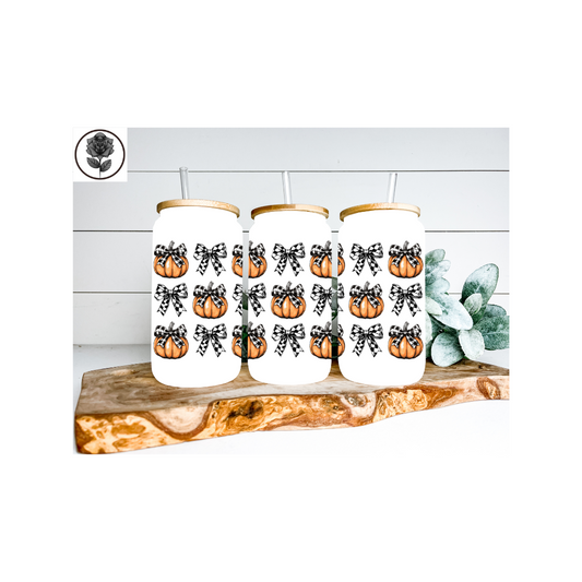Fall Halloween Glass Cup Several Design Options