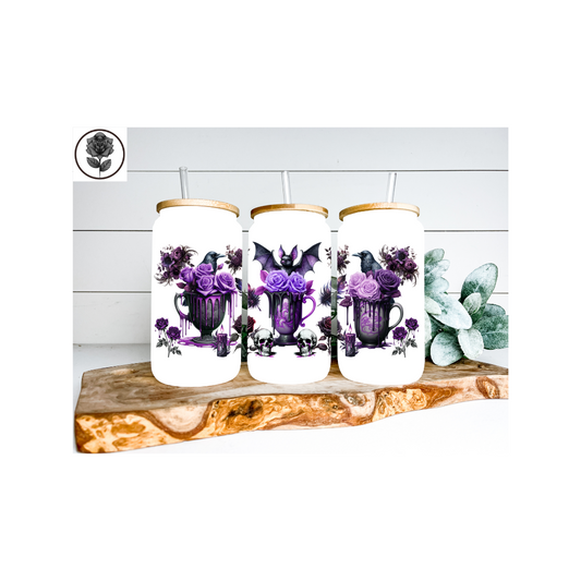 Gothic Coffee Halloween Glass Cup