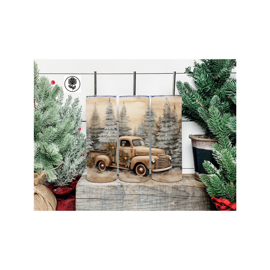 Holiday Truck - Brown Tumbler