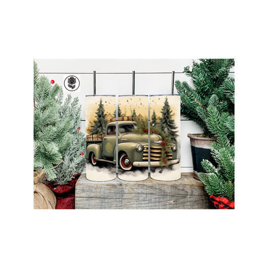 Holiday Truck - Green Tumbler