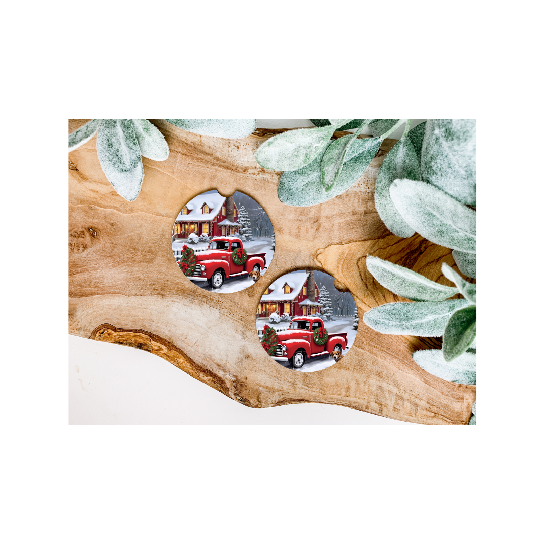 Holiday Trucks Car Coasters - Several Style Options