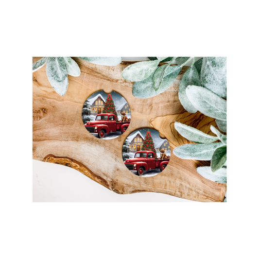 Holiday Trucks Car Coasters - Several Style Options