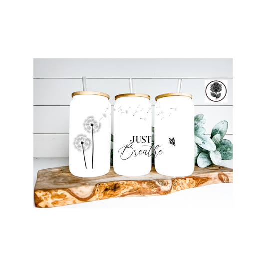 Just Breathe Glass Cup