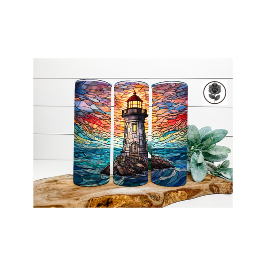 Lighthouse Stained Glass Tumbler