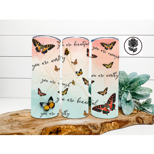 Pastel Butterflies Tumbler