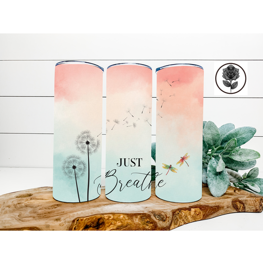 Pastel Just Breathe Tumbler