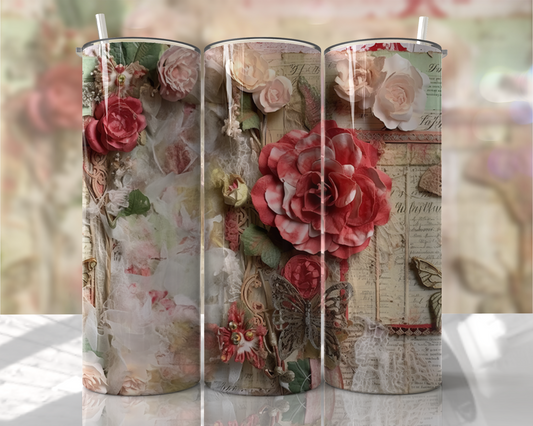 Vintage Floral Tumbler