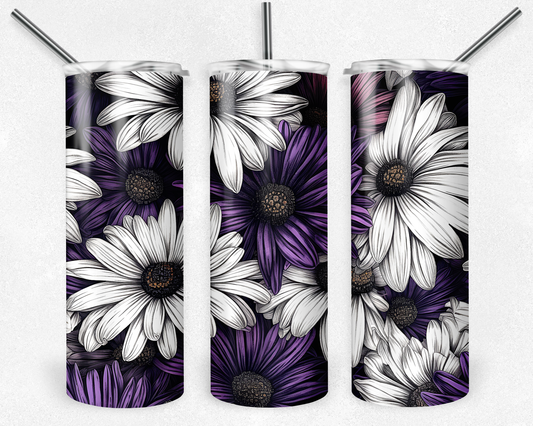 Purple Flowers Tumbler