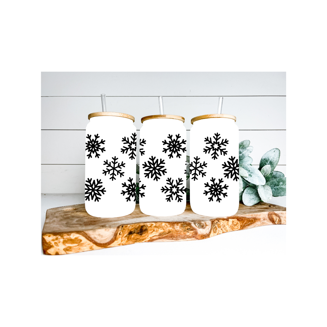 Snowflakes Glass Cup