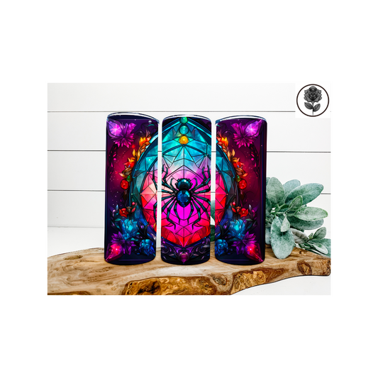 Stained Glass Spider Tumbler