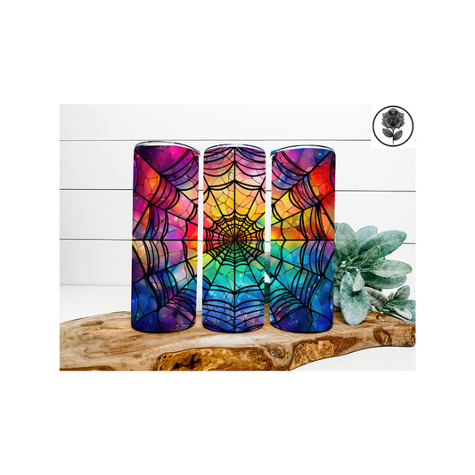 Stained Glass Spiderweb Tumbler