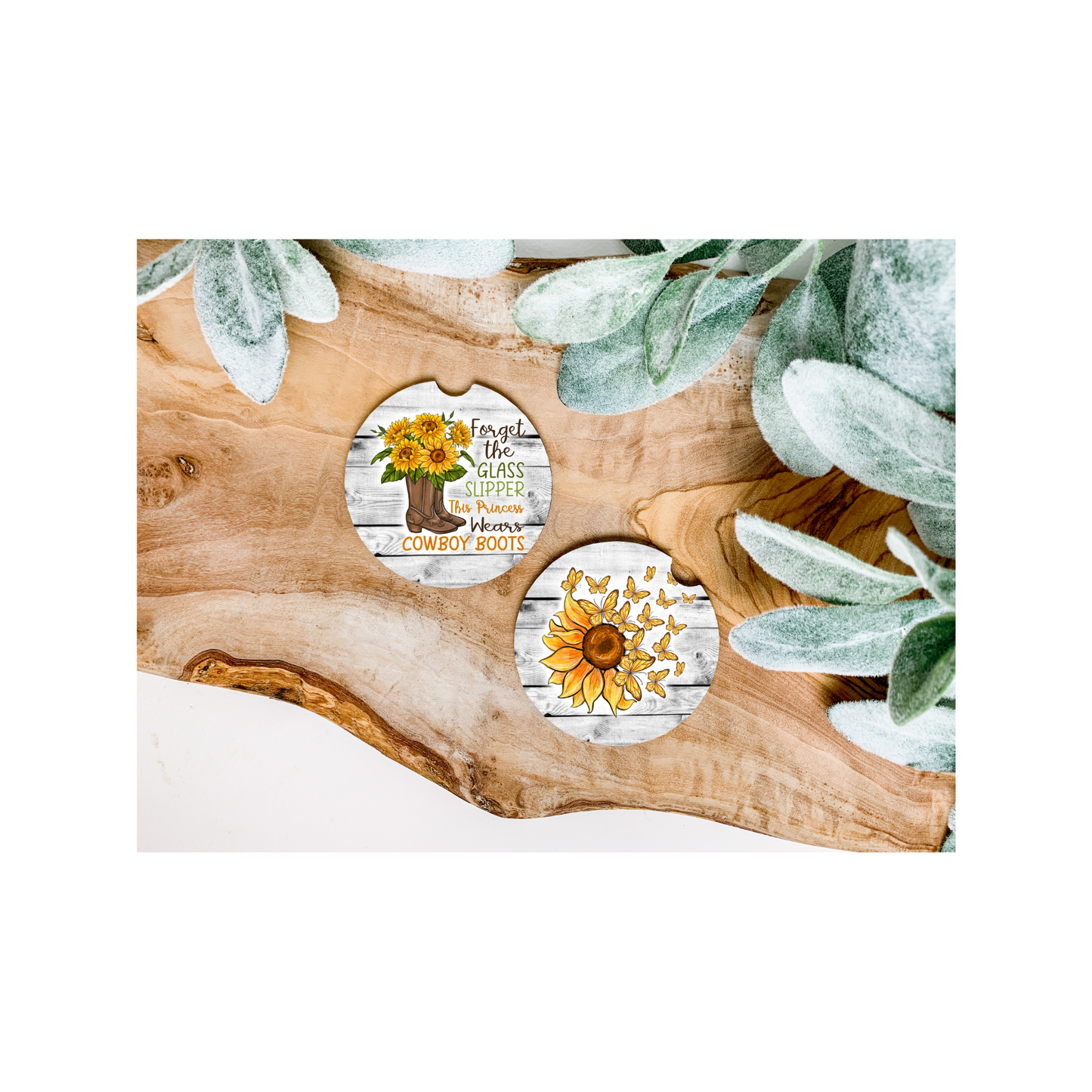 Sunflower Car Coasters - Several Sytle Options