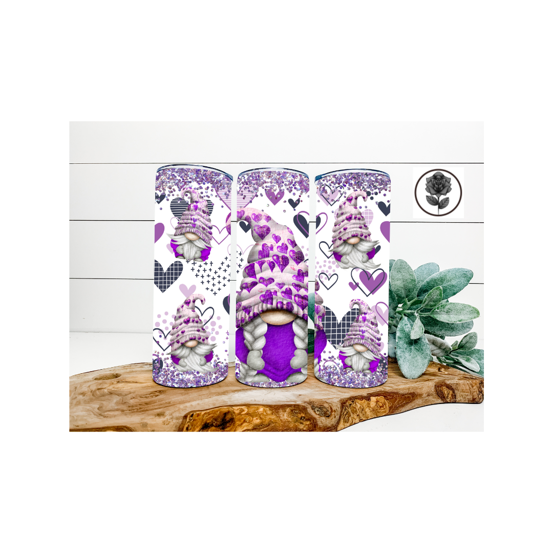 Valentine Gnomes Purple Tumbler