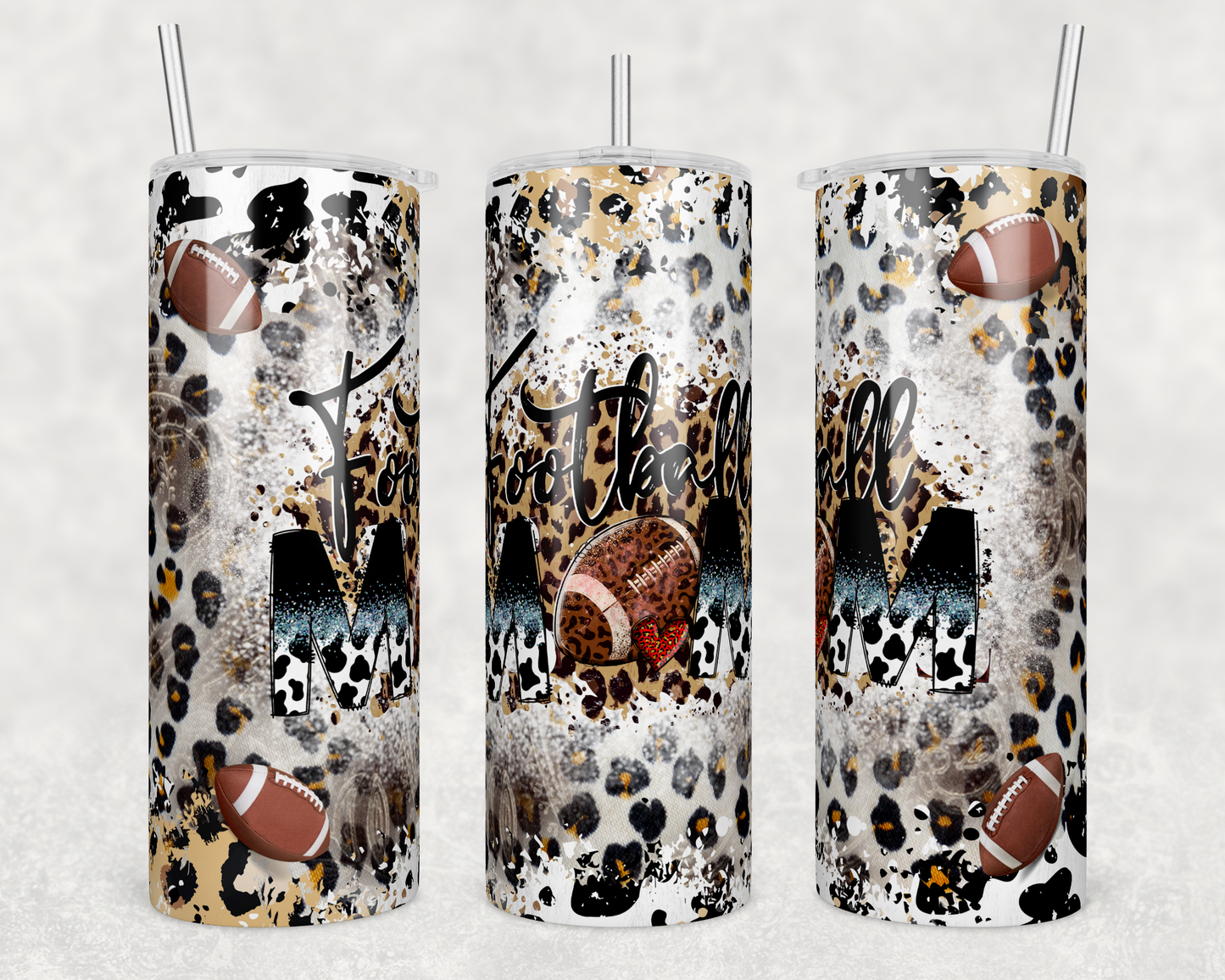 Football Mom Leopard Tumbler