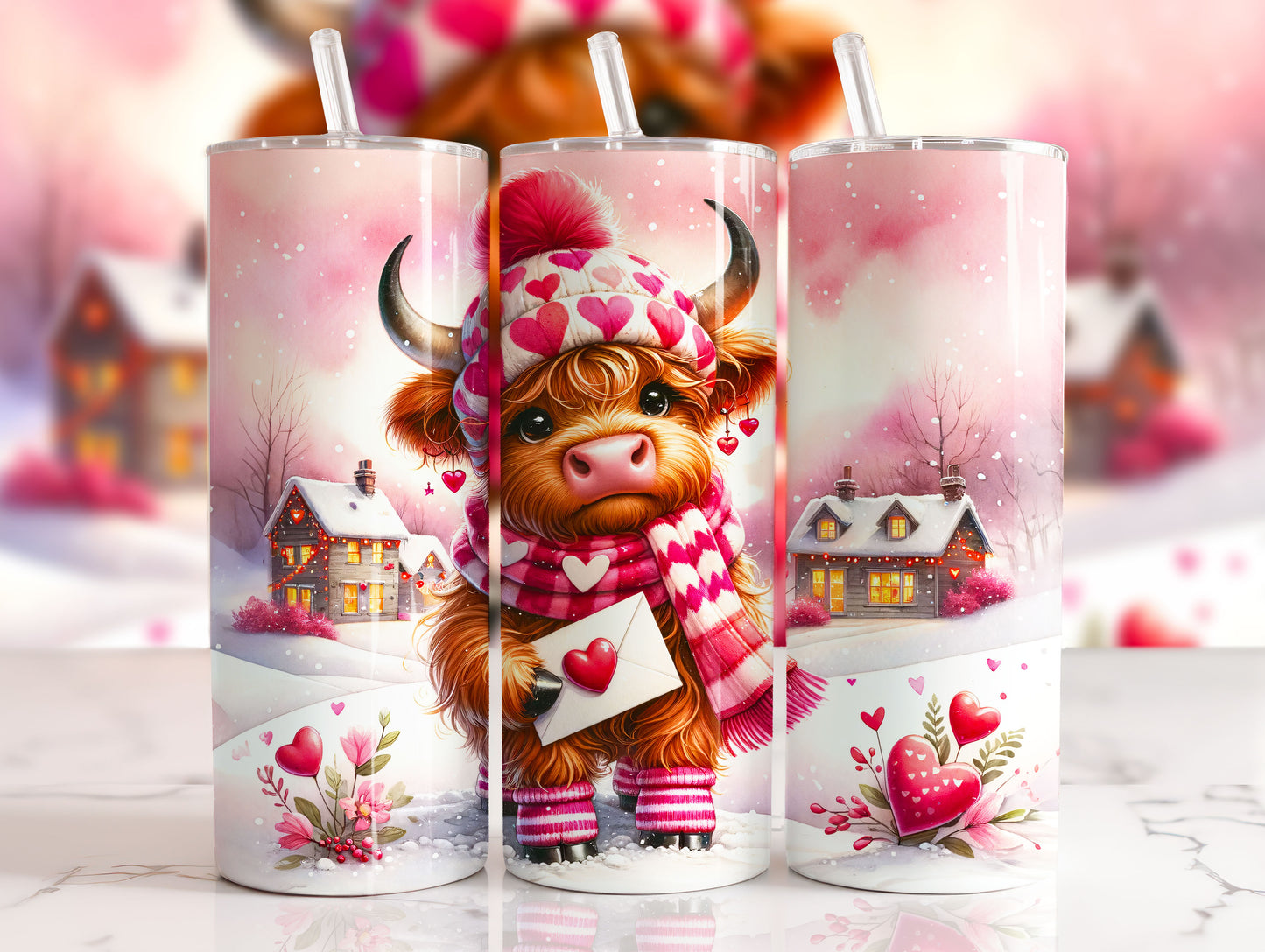 Valentine Cow Tumbler